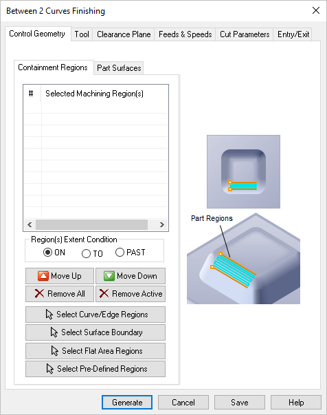 Dialog Box: Control Geometry tab, Between 2 Curves, 3 Axis