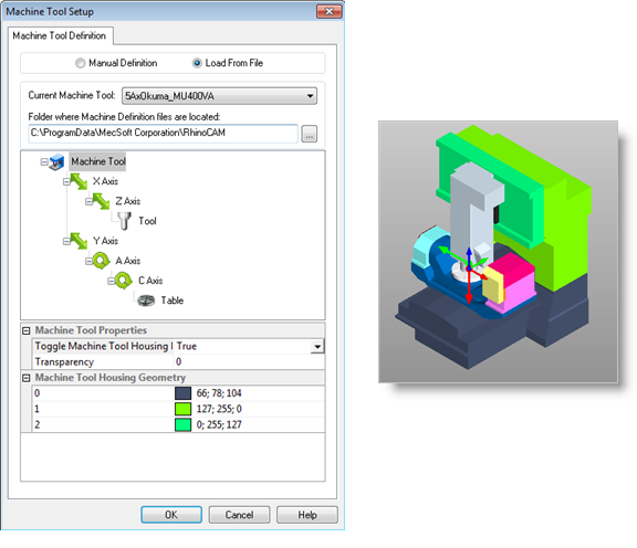 Dialog Box: Machine Tool Setup - Load from File Dialog Box: Machine Tool Setup - Load from File