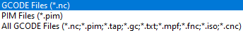 File Extensions Supported by G-Code Editor