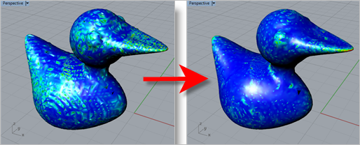 Before & After results of using Smooth Mesh Before & After results of using Smooth Mesh