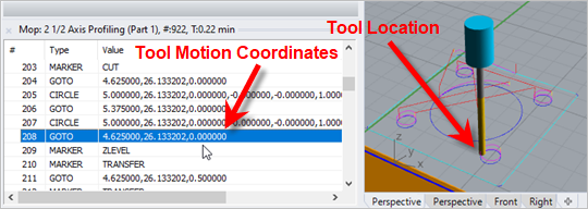 Previewing a GOTO Motion in the Toolpath Viewer