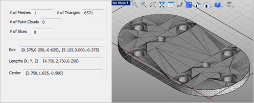 Information about the converted Mesh is displayed in the VisualCAM Browser Information about the converted Mesh is displayed in the VisualCAM Browser