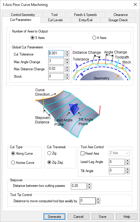 Dialog Box: Flow Curve, 5 Axis
