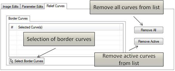 Dialog Box: 3D Relief Operation, Relief Curves tab Dialog Box: 3D Relief Operation, Relief Curves tab