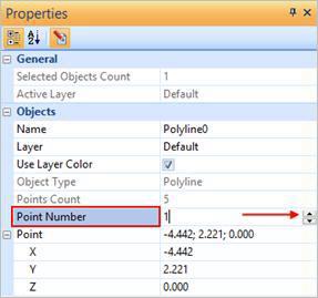 Properties tab - Point Number 1