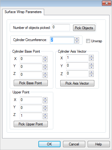 Dialog Box: Edit Surface Wrap Dialog Box: Edit Surface Wrap