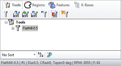 The Machining Objects (MObs) Browser, Tools Tab The Machining Objects (MObs) Browser, Tools Tab