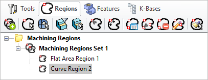Regions Tab, Machining Objects (MObs) Browser Regions Tab, Machining Objects (MObs) Browser
