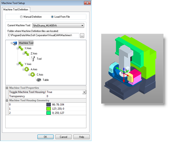 Dialog Box: Machine Tool Setup - Load from File Dialog Box: Machine Tool Setup - Load from File