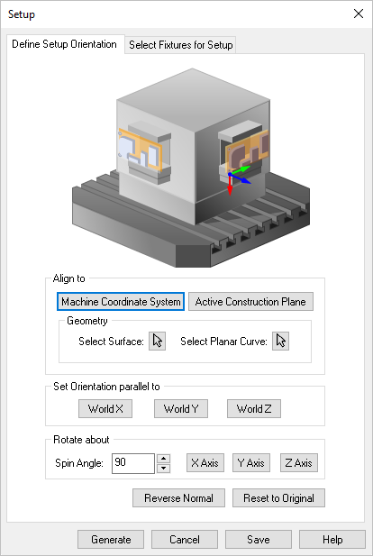 Dialog Box: Setup, Define Setup Orientation tab Dialog Box: Setup, Define Setup Orientation tab
