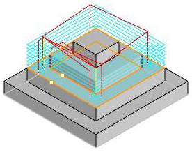 Roughing Toolpath generated for the Flat Area Feature Roughing Toolpath generated for the Flat Area Feature