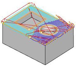Facing Toolpath generated for the Flat Area Feature Facing Toolpath generated for the Flat Area Feature