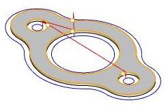 Profiling Toolpath generated for the Flat Area Feature Profiling Toolpath generated for the Flat Area Feature