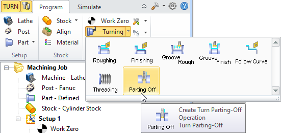 Parting off Menu Item