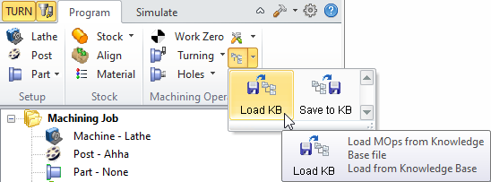 From the Program tab of the Machining Browser
