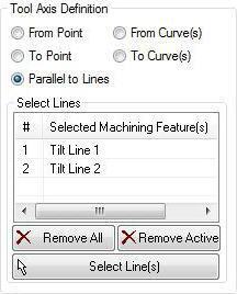 Tool Axis Definition, dialog Tool Axis Definition, dialog