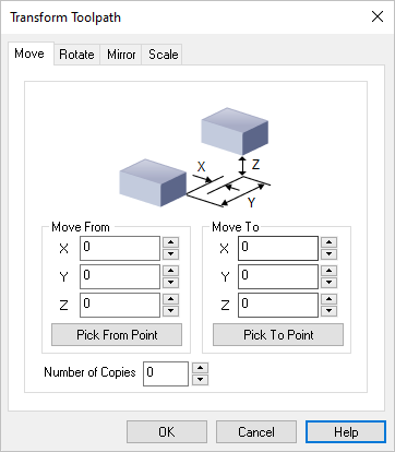 Dialog Box: Transform Toolpath, Move tab Dialog Box: Transform Toolpath, Move tab