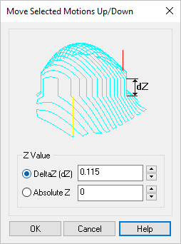 Dialog Box: Move Selected Motions Up/Down 