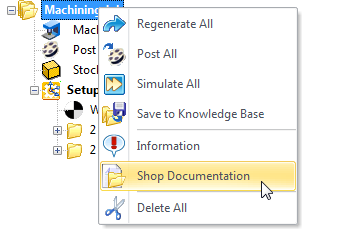 Select Shop Documentation from the Right-click Menu 