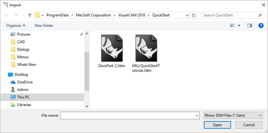 Dialog Box: Import