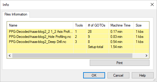 Files Information Dialog