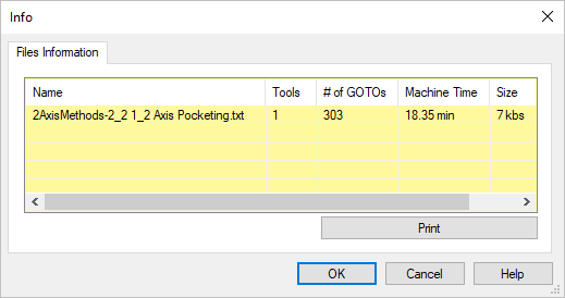 Information dialog