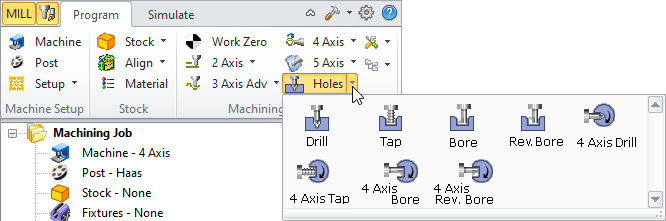 Drilling (Hole Making) Operations Menu Drilling (Hole Making) Operations Menu