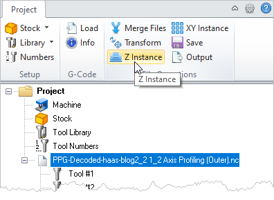 G-Code Browser: Z Instance menu item