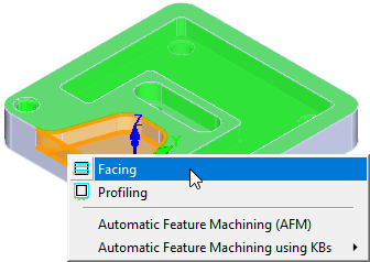 Right-click options on a Prismatic Pocket feature