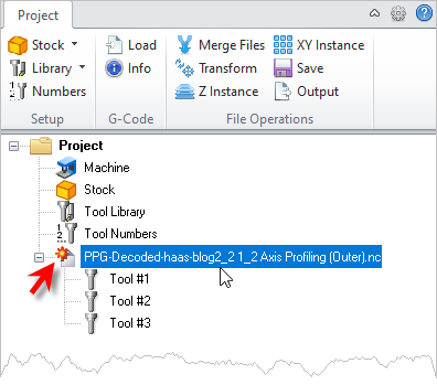 The second and third files are merged into the first selected file that appears in the Project.