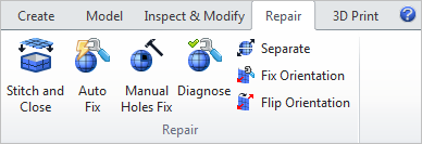 The Repair tab