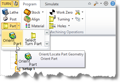 Machining Browser: Part, Orient Part 