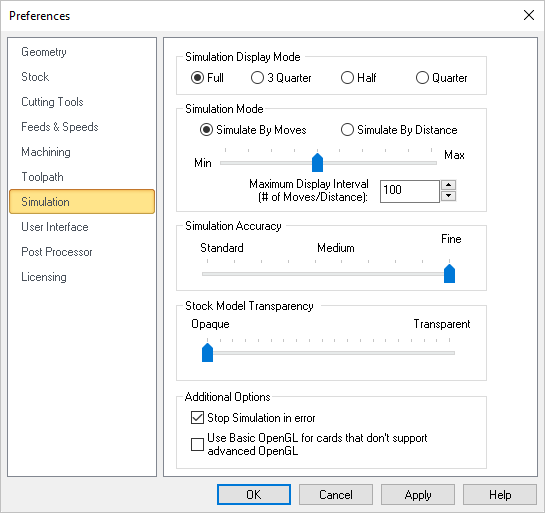 Dialog Box: Set Simulation Preferences