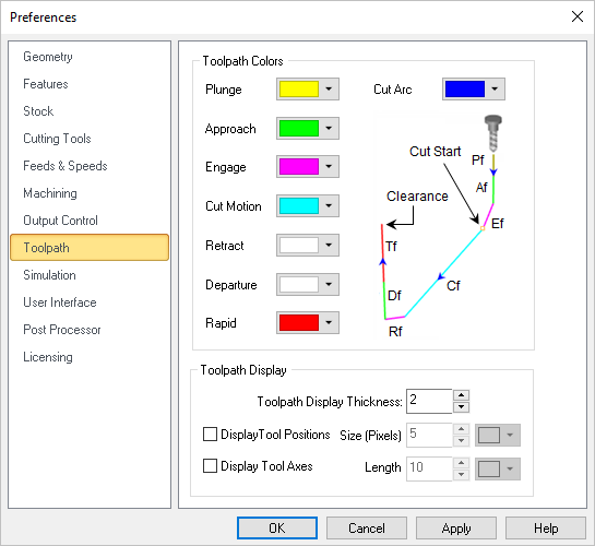 CAM Preferences > Toolpath