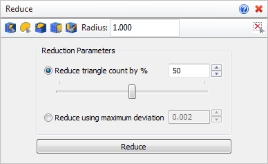 Reduce Mesh Options Reduce Mesh Options