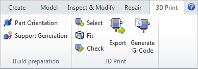 The 3D Print tab