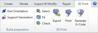 The 3D Print Tab (Windows 8.1 & Higher with 3D Printer Driver Installed)