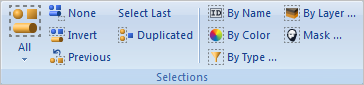 Modeling Aids Ribbon Bar - Selections Pane