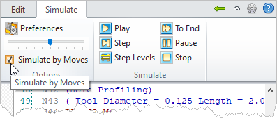 G-Code Browser: Simulate, Mode menu item