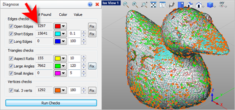 Diagnose reports over 1,200 gaps and open edges in this mesh! Diagnose reports over 1,200 gaps and open edges in this mesh!