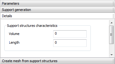 Support Generation: Details tab