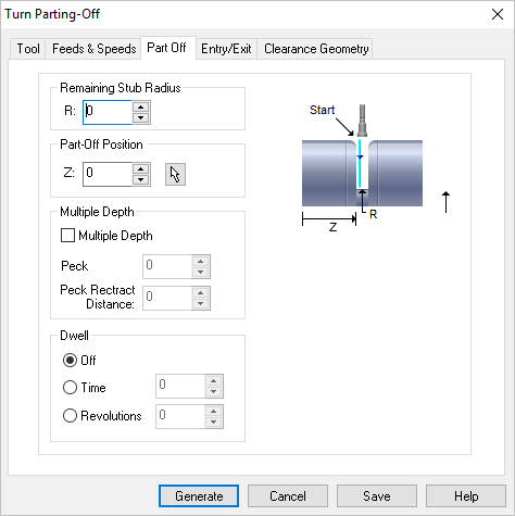 Dialog Box: Turn Parting-Off