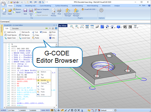 The Profile-NEST module running inside of VisualCAD