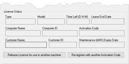 License Dialog (Node Locked License)
